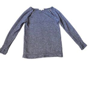 LOFT Shoulder Zip Sweater Sweatshirt Gray Size S